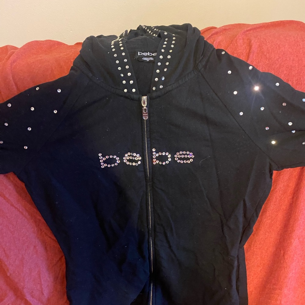 Bebe Black Jacket With Silver Studs - image 2